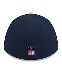 New Era Men's College Navy/Neon Green Seattle Seahawks 2026 Nfl Draft 39THIRTY M-Crown Flex Hat