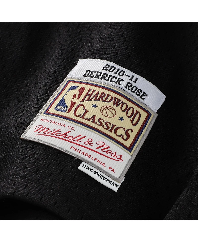 Mitchell Ness Big Boys and Girls Derrick Rose Black Chicago Bulls 2010/11 Hardwood Classics Swingman Jersey