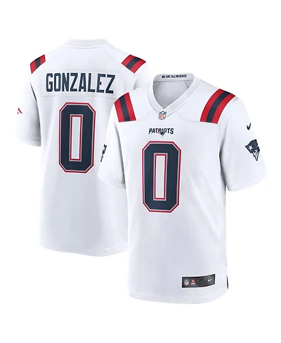 Nike Men's Christian Gonzalez White New England Patriots Game Jersey