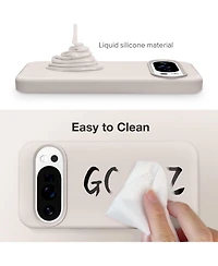 Gonez for Google Pixel 10/Pixel 10 Pro Case, Liquid Silicone Case with Screen Protector, Full Body Protective Cover, Shockproof Phone Cover