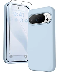 Gonez for Google Pixel 10/Pixel 10 Pro Case, Liquid Silicone Case with Screen Protector, Full Body Protective Cover, Shockproof Phone Cover