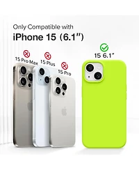 Gonez for iPhone 15 Case, Liquid Silicone Case with Anti-Scratch Soft Microfiber Lining Shockproof Protective Phone Cover