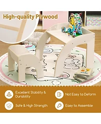 Gouun Kids Table and Chair Set with Wide Tabletop and Curved Safety Edges