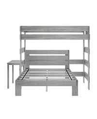 Max and Lily Farmhouse L-Shaped Bunk Bed with Desk