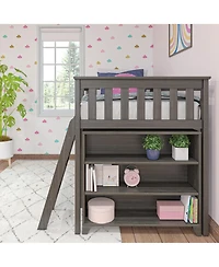 Max & Lily Low Loft With 3-Shelf Bookcase and 6-Shelf