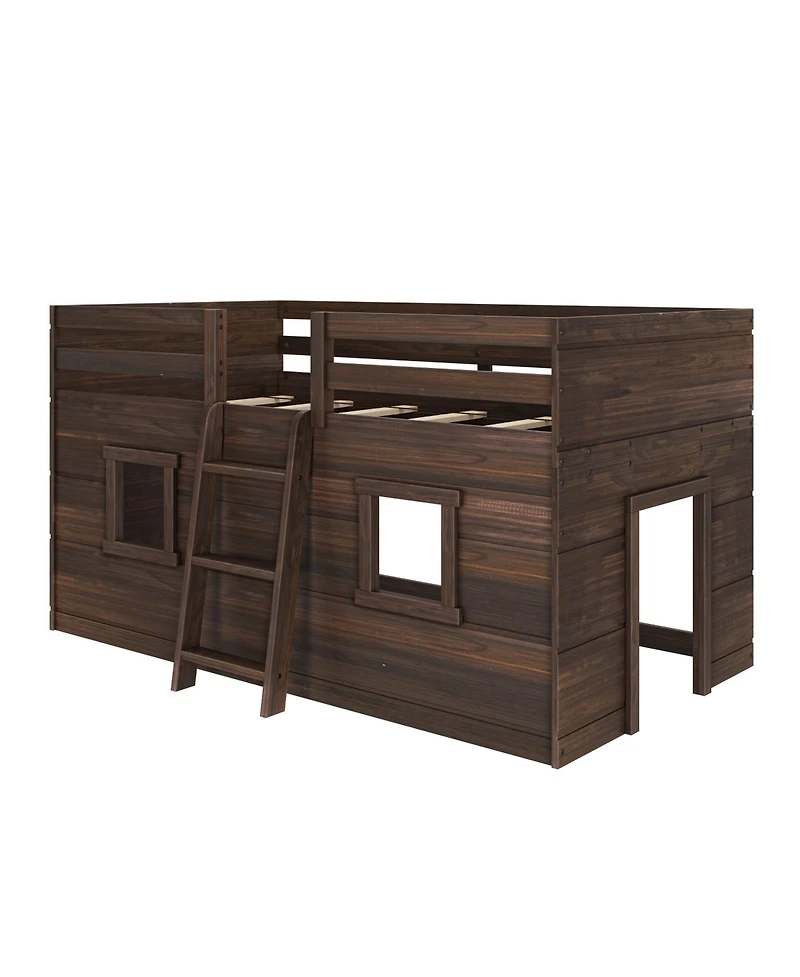 Max and Lily Farmhouse Twin Low Loft with 2 Windows