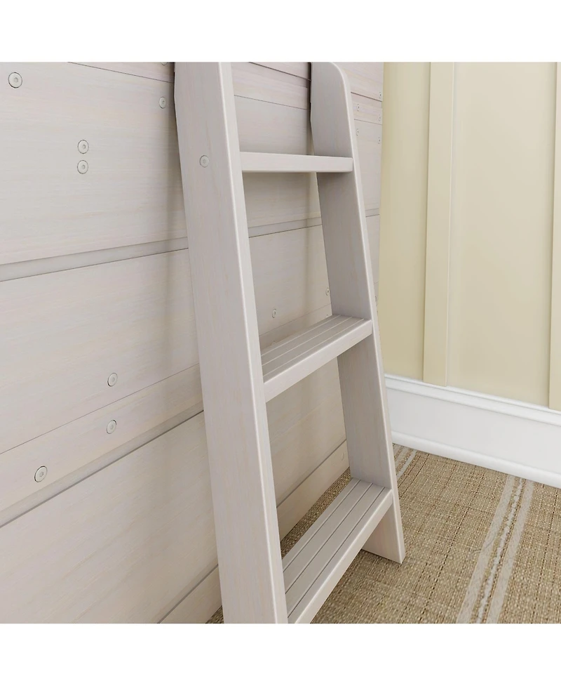 Max and Lily Farmhouse Twin Low Loft with Bookcase