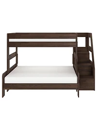 Max & Lily Modern Farmhouse Twin Over Full Bunk Bed With Staircase