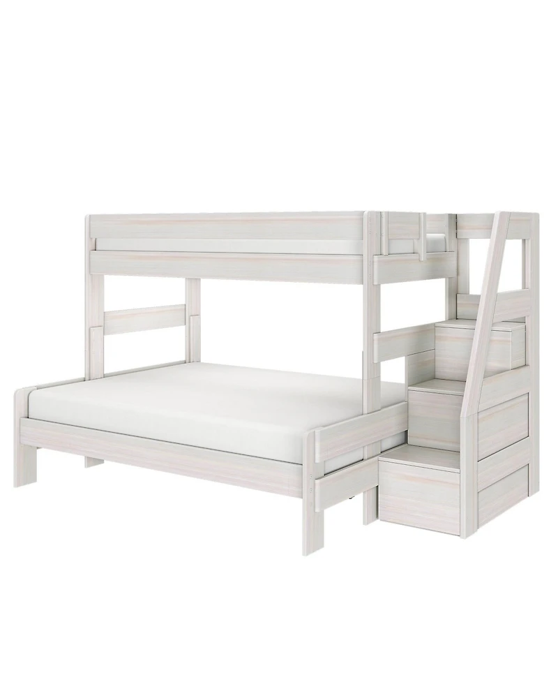 Max & Lily Modern Farmhouse Twin Xl Over Queen Bunk Bed With Staircase
