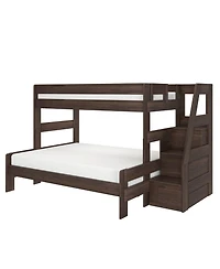Max & Lily Modern Farmhouse Twin Xl Over Queen Bunk Bed With Staircase