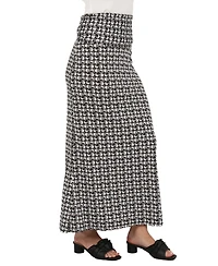 24seven Comfort Apparel Women's Geometric Print Maxi Skirt