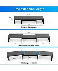 Gnuadz Desk Organizer Dual Monitor Stand Riser Shelf