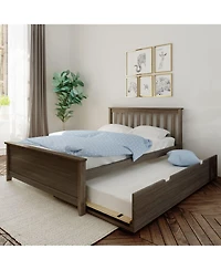 Max and Lily Full Bed Frame with Trundle, Solid Wood Platform Storage