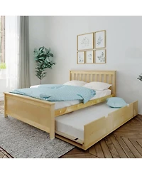 Max and Lily Full Bed Frame with Trundle, Solid Wood Platform Storage