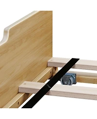 Max and Lily Full Bed Frame with Trundle, Solid Wood Platform Storage