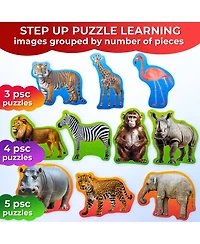 Quokka 40 Big PieceToddler Puzzles Ages 2-4 - 8 Realistic Animal Shapes