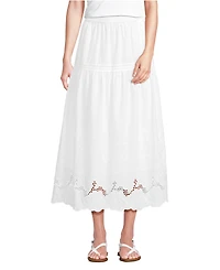 Lands' End Women's Voile Eyelet Maxi Skirt