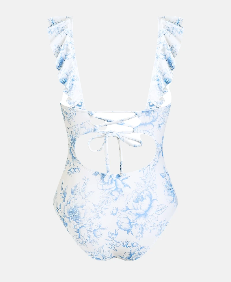 Cupshe Women's Ruffled Lace Up One Piece Swimsuits