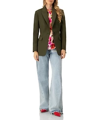 Ivonne Women's Single-Breasted Blazer With Front Flap Pockets