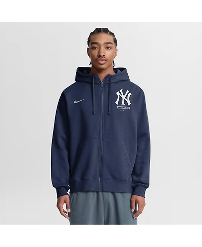 Nike Men's Navy New York Yankees Primetime Lockup Full-Zip Hoodie