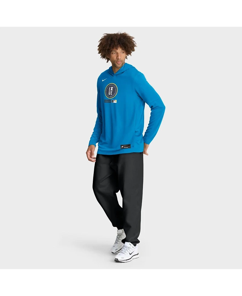 Nike Men's Blue Philadelphia Phillies City Connect Dri-fit Long Sleeve Hooded T-Shirt