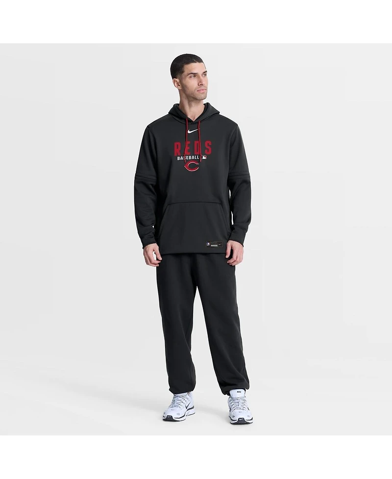 Nike Men's Black Cincinnati Reds Authentic Collection Therma-fit Hoodie