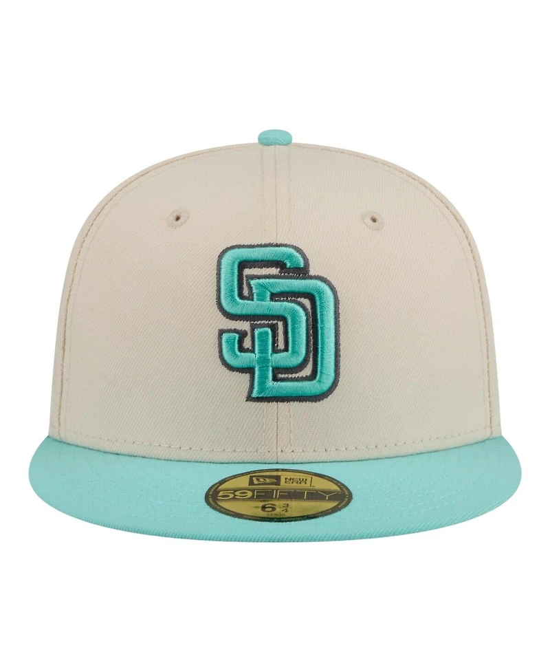 New Era Men's Light Beige/Turquoise San Diego Padres Two-Tone Color Pack 59FIFTY Fitted Hat