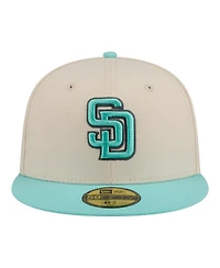 New Era Men's Light Beige/Turquoise San Diego Padres Two-Tone Color Pack 59FIFTY Fitted Hat