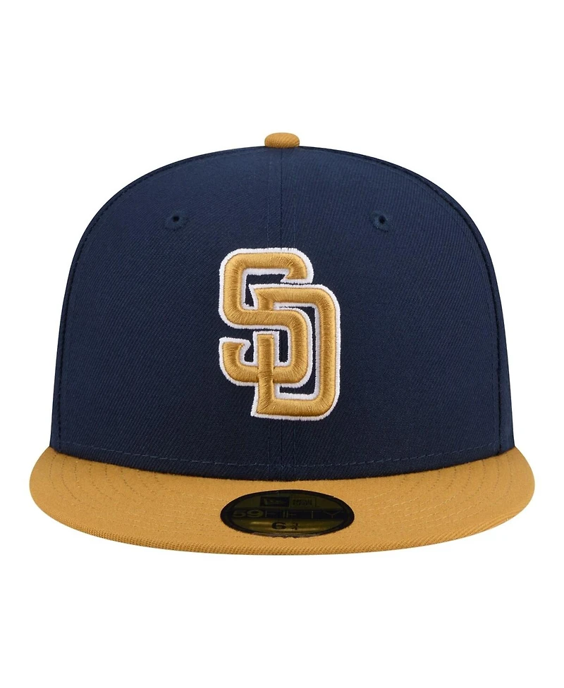 New Era Men's Navy/Khaki San Diego Padres Two-Tone Color Pack 59FIFTY Fitted Hat