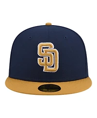 New Era Men's Navy/Khaki San Diego Padres Two-Tone Color Pack 59FIFTY Fitted Hat