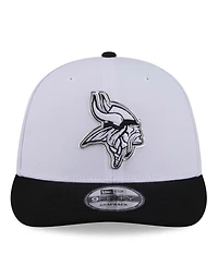 New Era Men's White/Black Minnesota Vikings 2026 Nfl Draft Pre-Curved 9FIFTY Snapback Hat