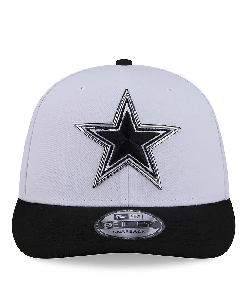 New Era Men's White/Black Dallas Cowboys 2026 Nfl Draft Pre-Curved 9FIFTY Snapback Hat