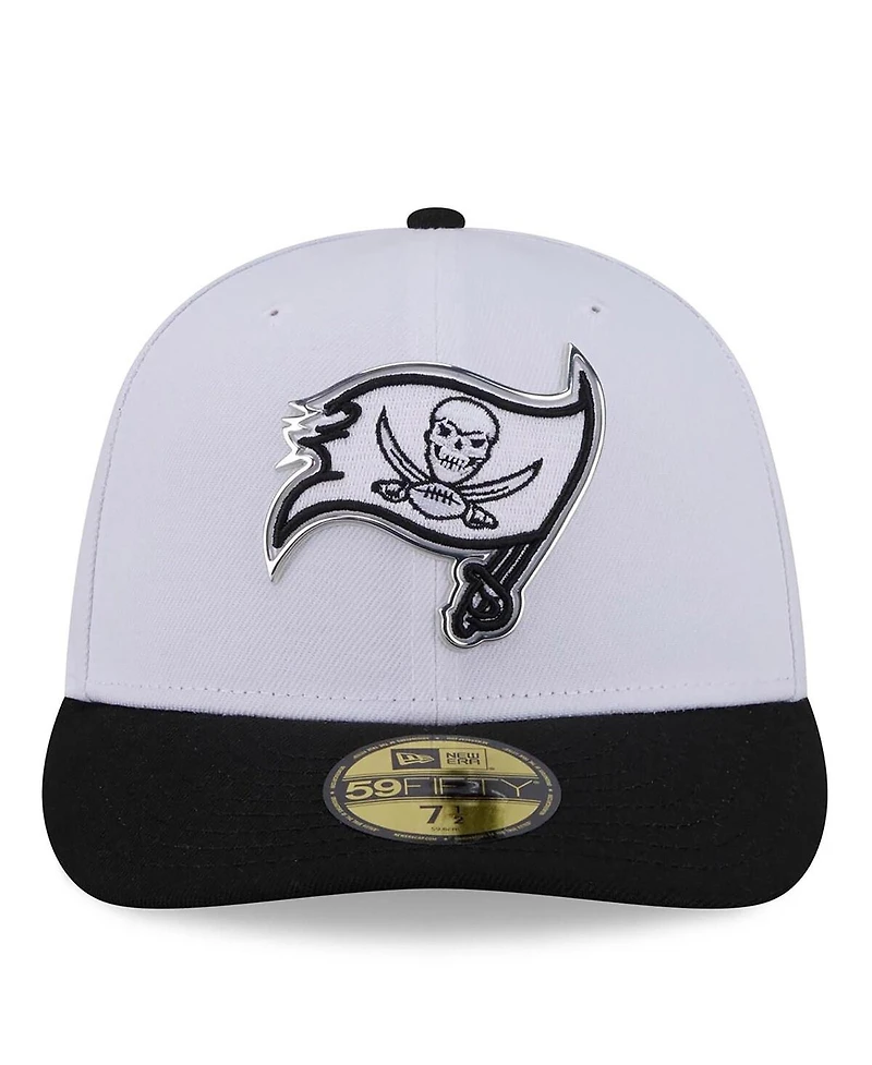 New Era Men's White/Black Tampa Bay Buccaneers 2026 Nfl Draft Pre-Curved 59FIFTY Fitted Hat