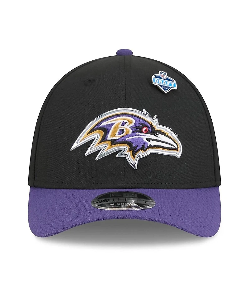 New Era Men's Black/Purple Baltimore Ravens 2026 Nfl Draft 39THIRTY M-Crown Flex Hat