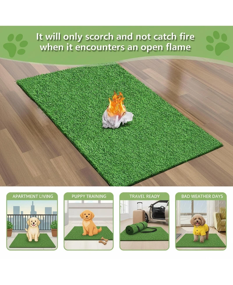 Aronkl Dog Grass Pad Artificial Potty Training Mat Indoor Outdoor Easy Clean