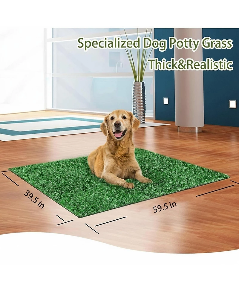 Aronkl Dog Grass Pad Artificial Potty Training Mat Indoor Outdoor Easy Clean