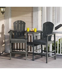 Sugift Two Seat Adirondack Chair with Connecting Tray for Outdoor Use
