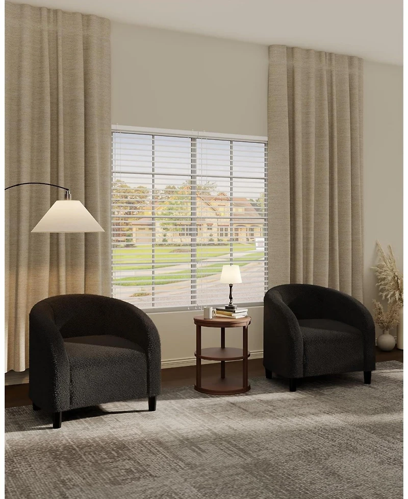 gaomon Accent Chair Barrel Boucle Chair Sherpa Armchair Club Chair Suitable for Living Room Bedroom Reception Room Office