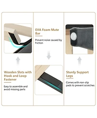 Gouun Full Velvet Upholstered Bed Frame with Tufted Headboard