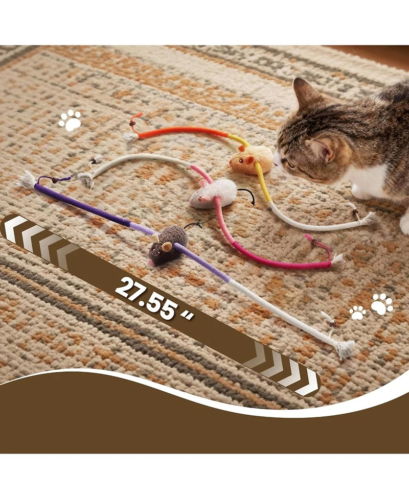 Nocciola 3 Pack Cat Chew Ropes with Cat Herb Filling Rats, Strong Braided Ropes and Gall Fruits, Natural Stimulation for Cats