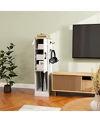 Streamdale Furniture 44.49" Slim Av Media Stand with 2 Drawers & 3 Hooks