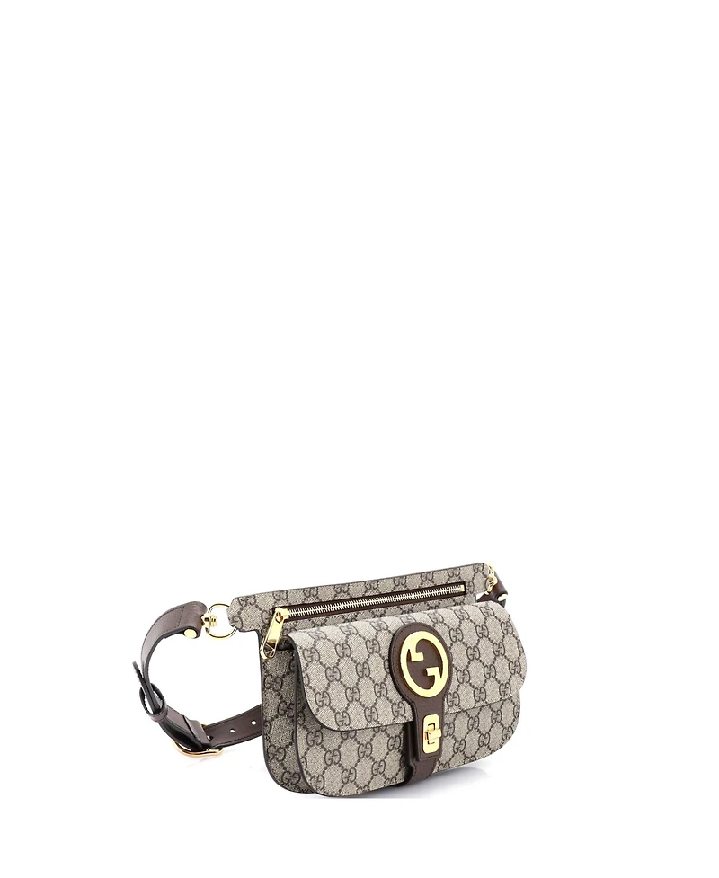 Pre-Owned Gucci Blondie Flap Pocket Belt Bag Gg Coated Canvas