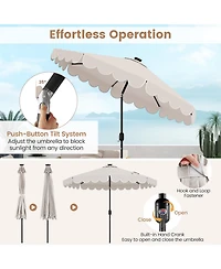 Slickblue Outdoor Solar Umbrella with 24 Led Lights Vented Top