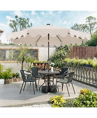 Slickblue Patio Umbrella with Solar Led Lights and Heavy Duty Weighted Base