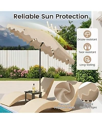 Slickblue Patio Umbrella with Solar Led Lights and Heavy Duty Weighted Base