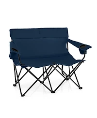 Sugift Double Camping Chair Two Person Folding Loveseat with Cup Holders
