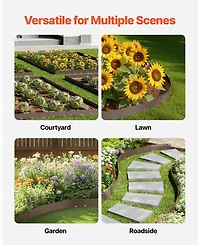 Sugift Steel Landscape Edging, 5 Pack, 39 x 4 inches, Rust-Resistant, for Lawn and Garden Use