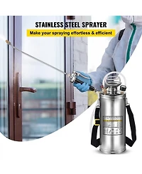 Sugift 2Gal Stainless Steel Sprayer, 20" Wand, Adjustable Nozzle for Gardening