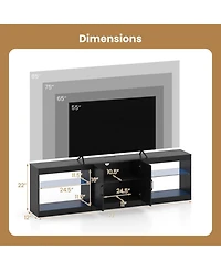 Gouun 77 in Led Entertainment Center with Power Outlets for TVs up to 85