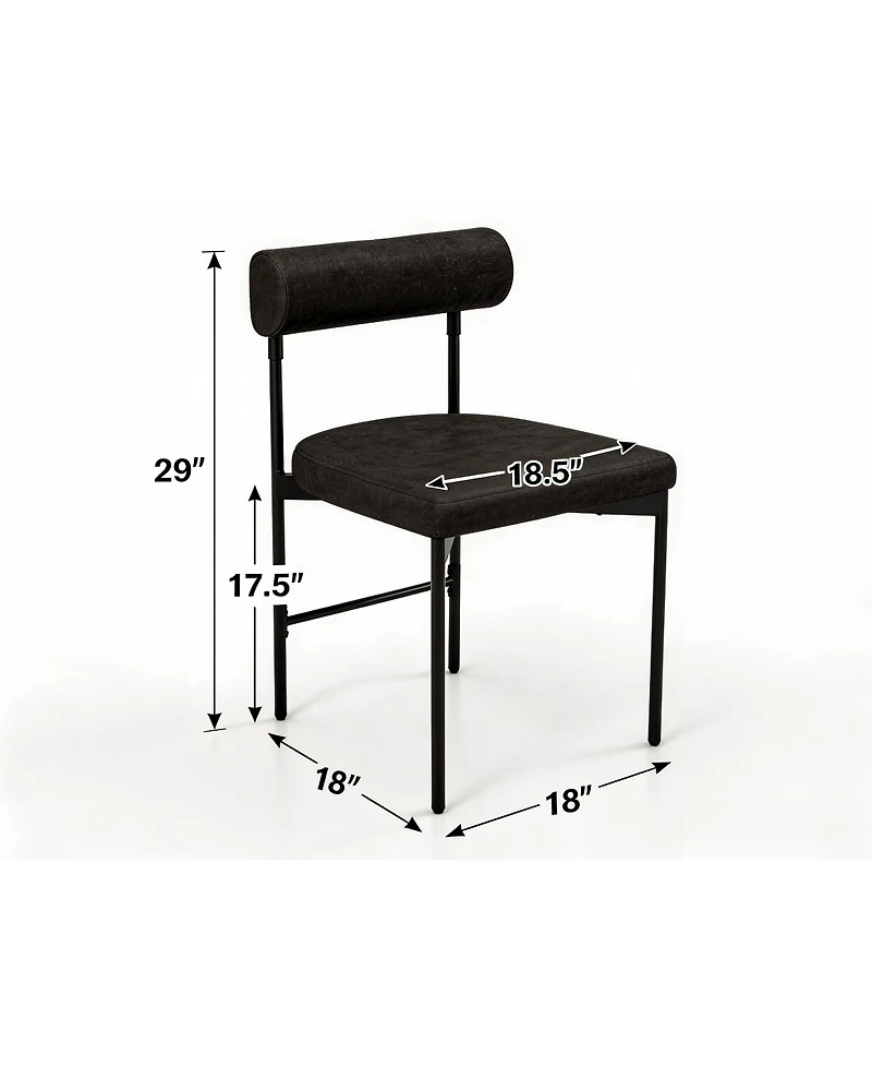 Gouun Faux Leather Upholstered Kitchen Side Chairs Set of 2 with Padded Backrest